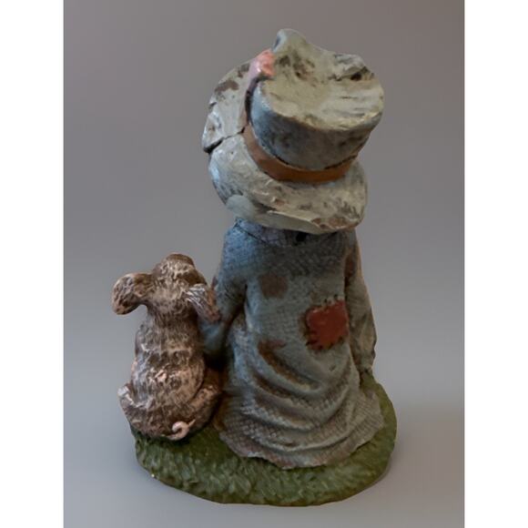 Whimsical Boy Figurine with Pig Companion – Vintage Style Collectible Statue - Picture 3 of 6